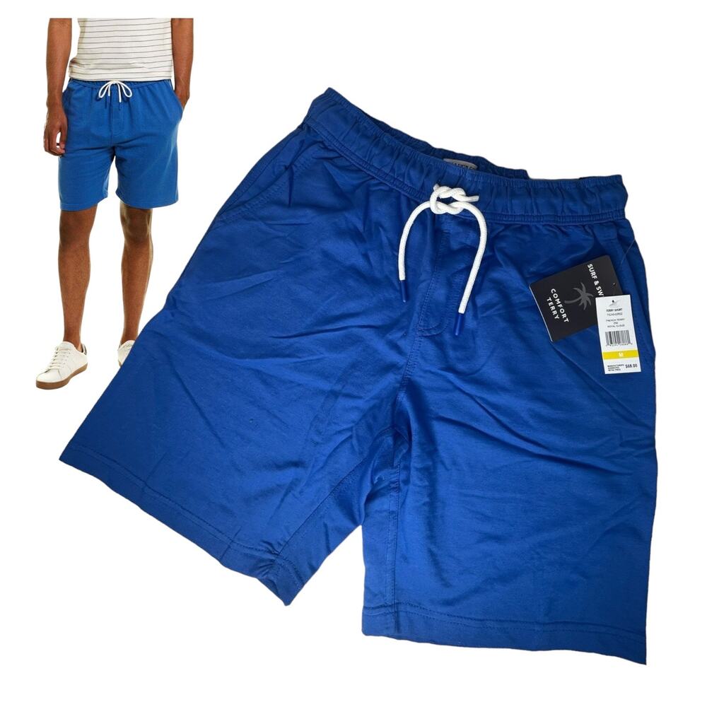 NEW Men's Trunks Surf & Swim Co BLUE FRENCH TERRY SHORT Medium Royal Cloud NWT